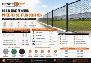 Read more about the article Chain Link Fencing Price Per Sq. Feet in Delhi NCR – Latest Rates & Installation Cost