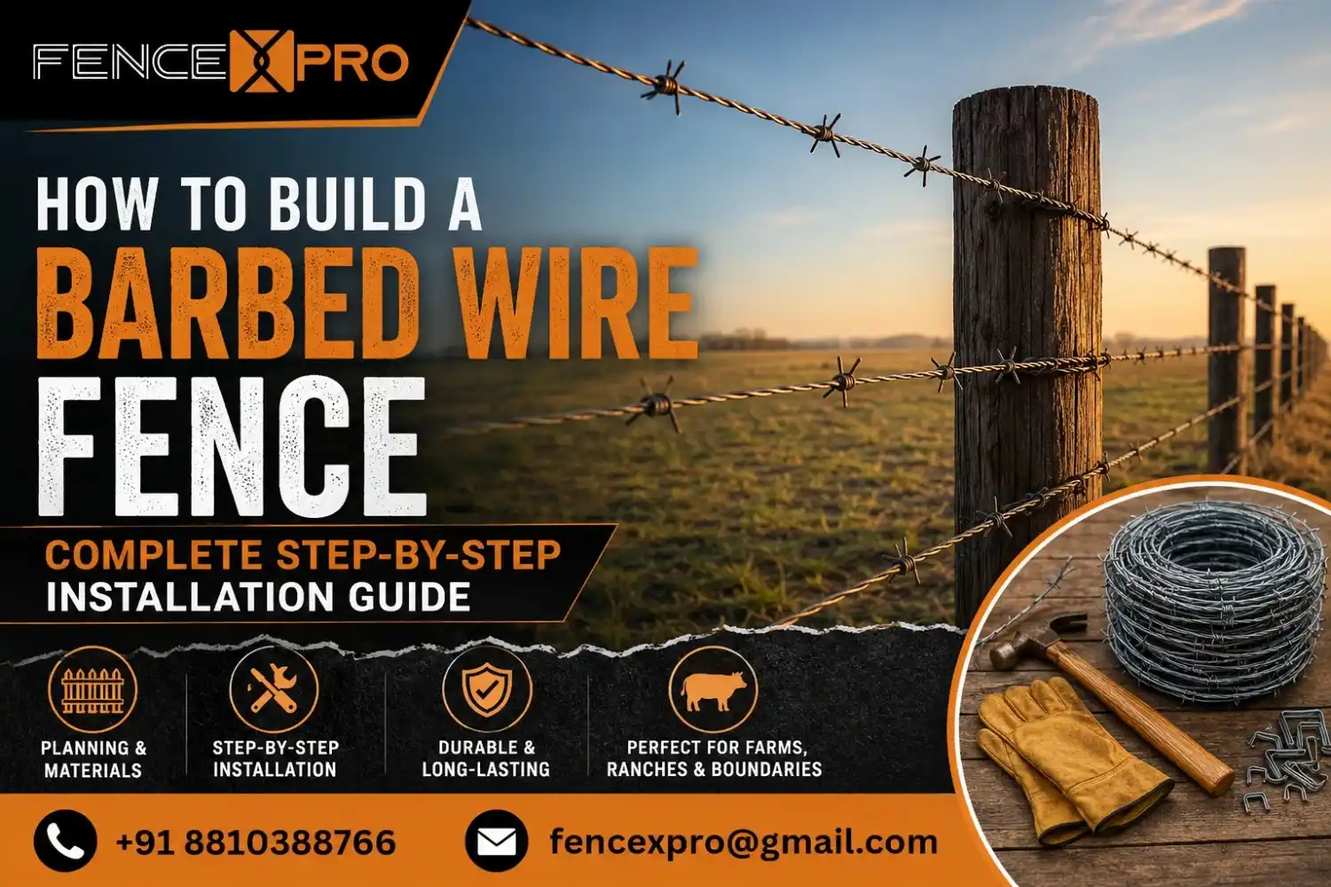 You are currently viewing How to Build a Barbed Wire Fence: Complete Step-by-Step Installation Guide